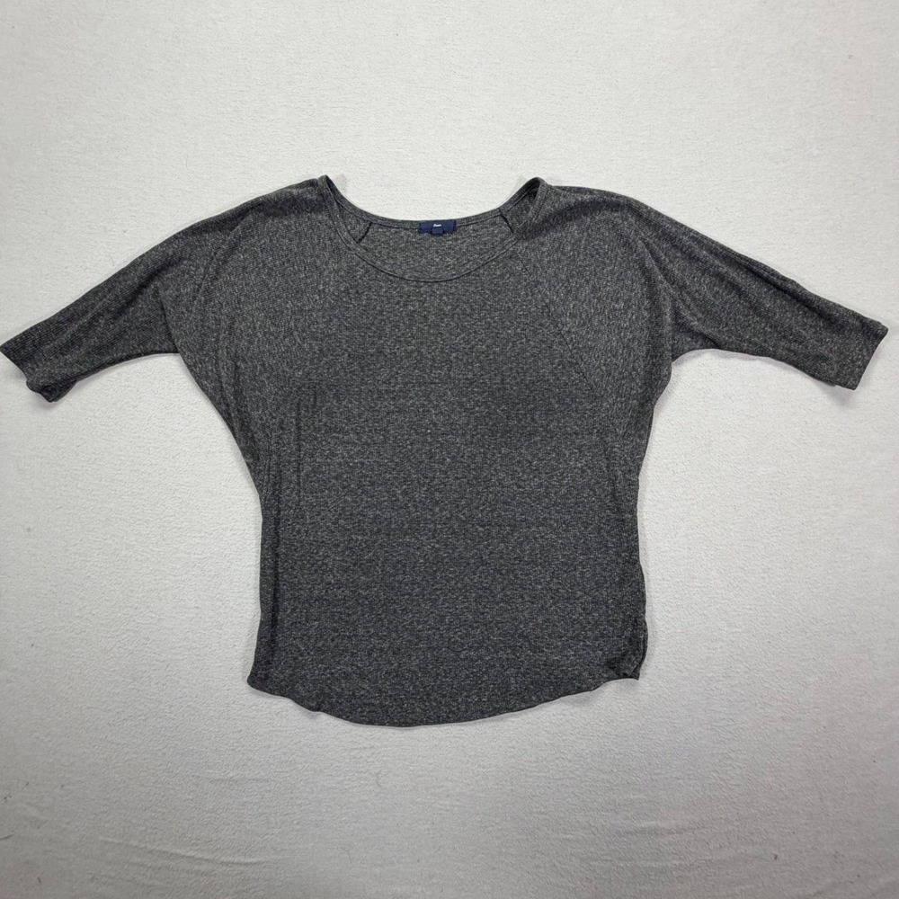 Gap Women Top Relaxed Gray Heathered Dolman Raglan Sleeve M